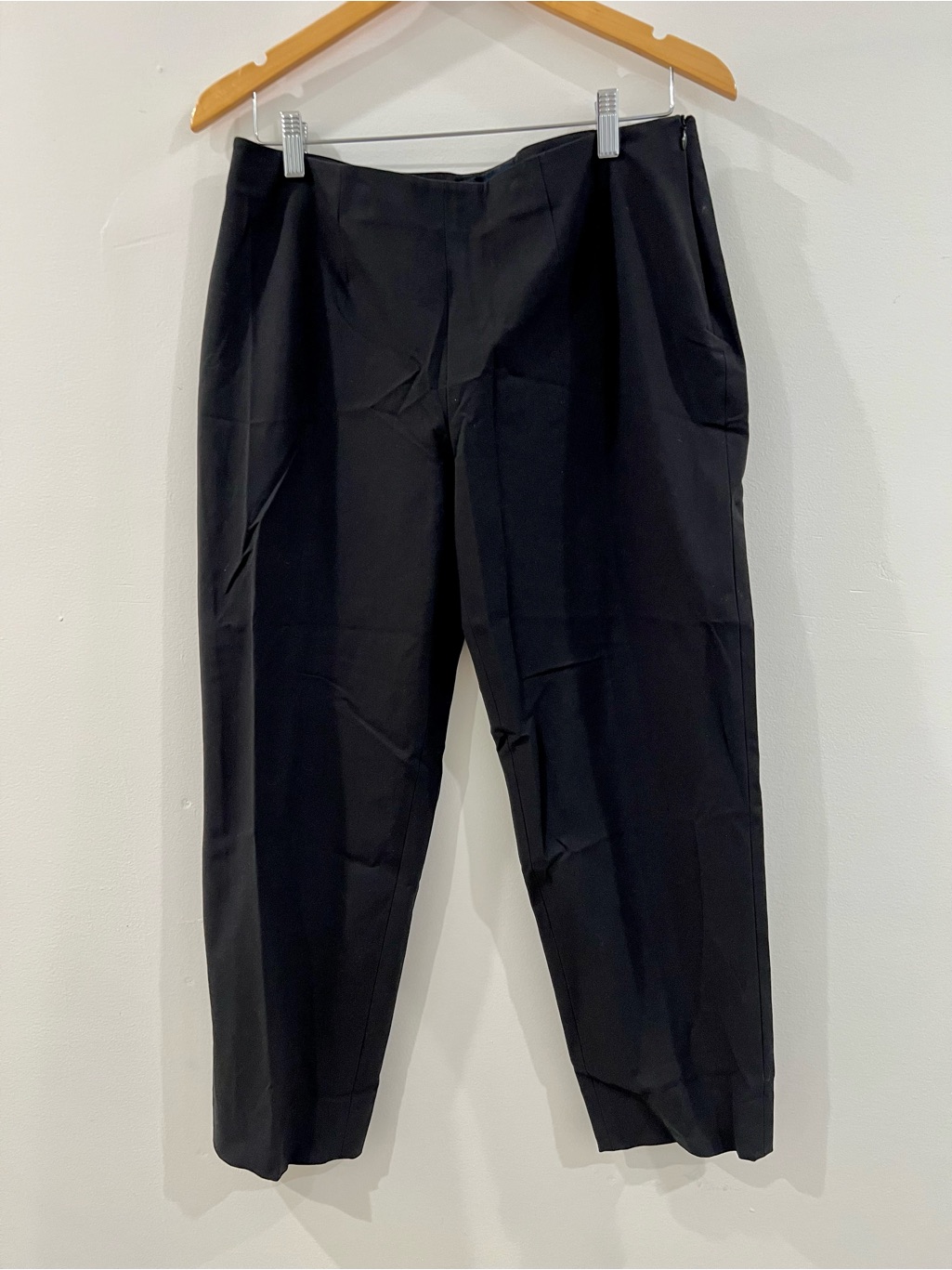 Piazza Sempione Made In Italy Black Cropped Ankle Tapered Trousers Size 40